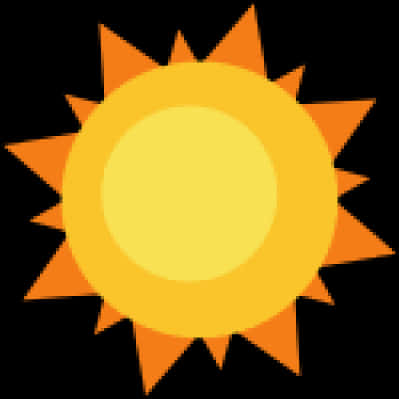 Bright Cartoon Sun Transparent Background