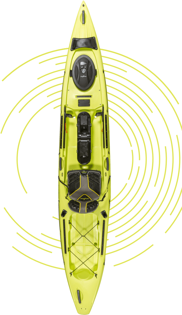 Bright Green Kayak Top View PNG with transparent background