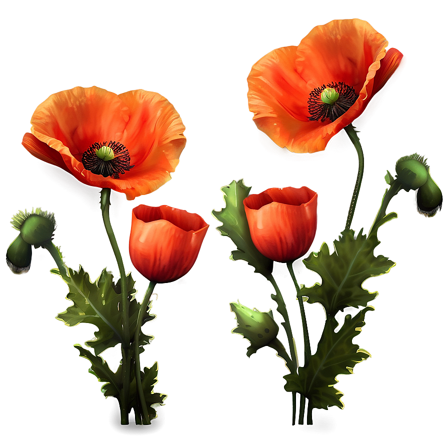 Bright Poppy Background PNG sel PNG with transparent background