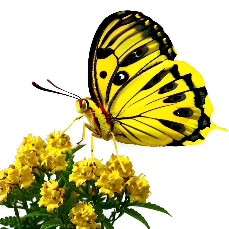 Bright Yellow Butterfly Png Npu