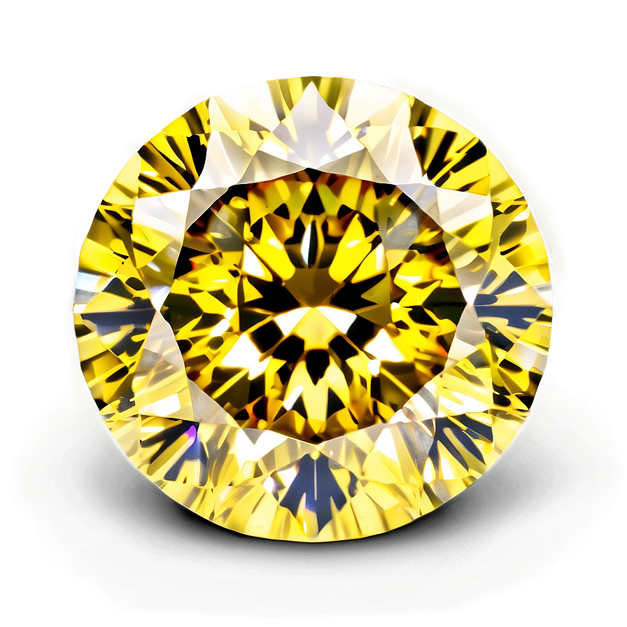 Bright Yellow Diamond Stone Png 38