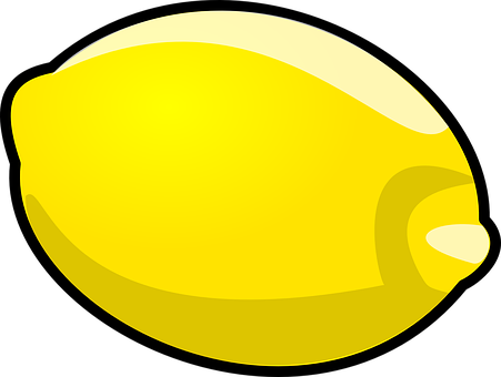 Bright Yellow Lemon Graphic PNG with transparent background