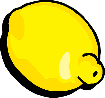 Bright Yellow Lemon Illustration PNG with transparent background