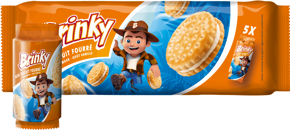 Brinky Brinky Mini Sandwich Biscuit Fourré - Biscuits Gout Vanille, HD Png Download PNG image with a transparent background, free high-resolution download