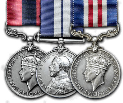 British W W I I Medals PNG with transparent background