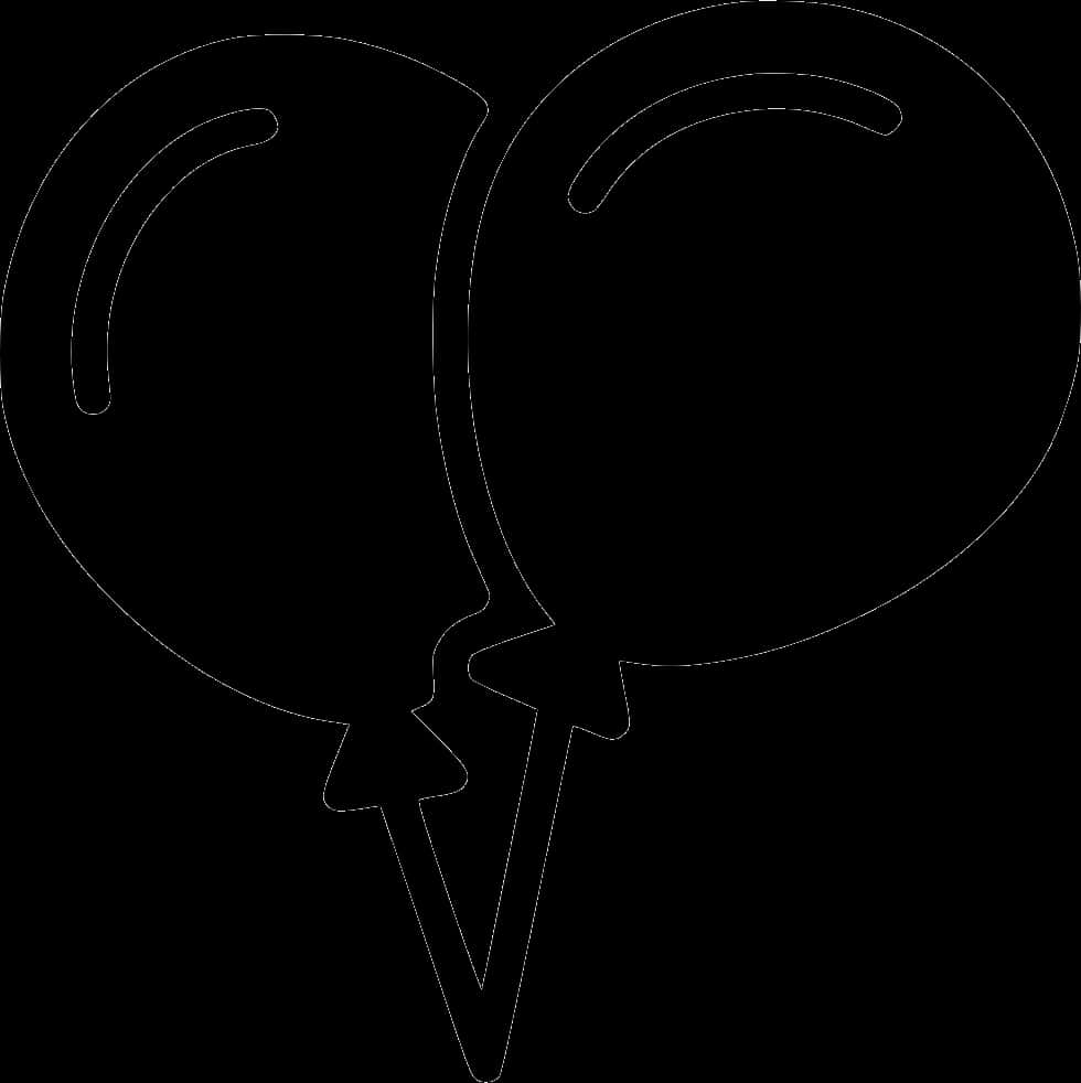 Broken Balloon Outline PNG with transparent background