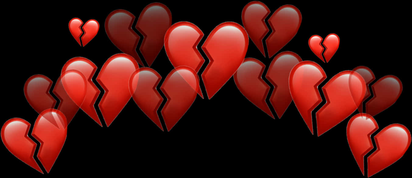 Broken Heart Concept Illustration PNG with transparent background