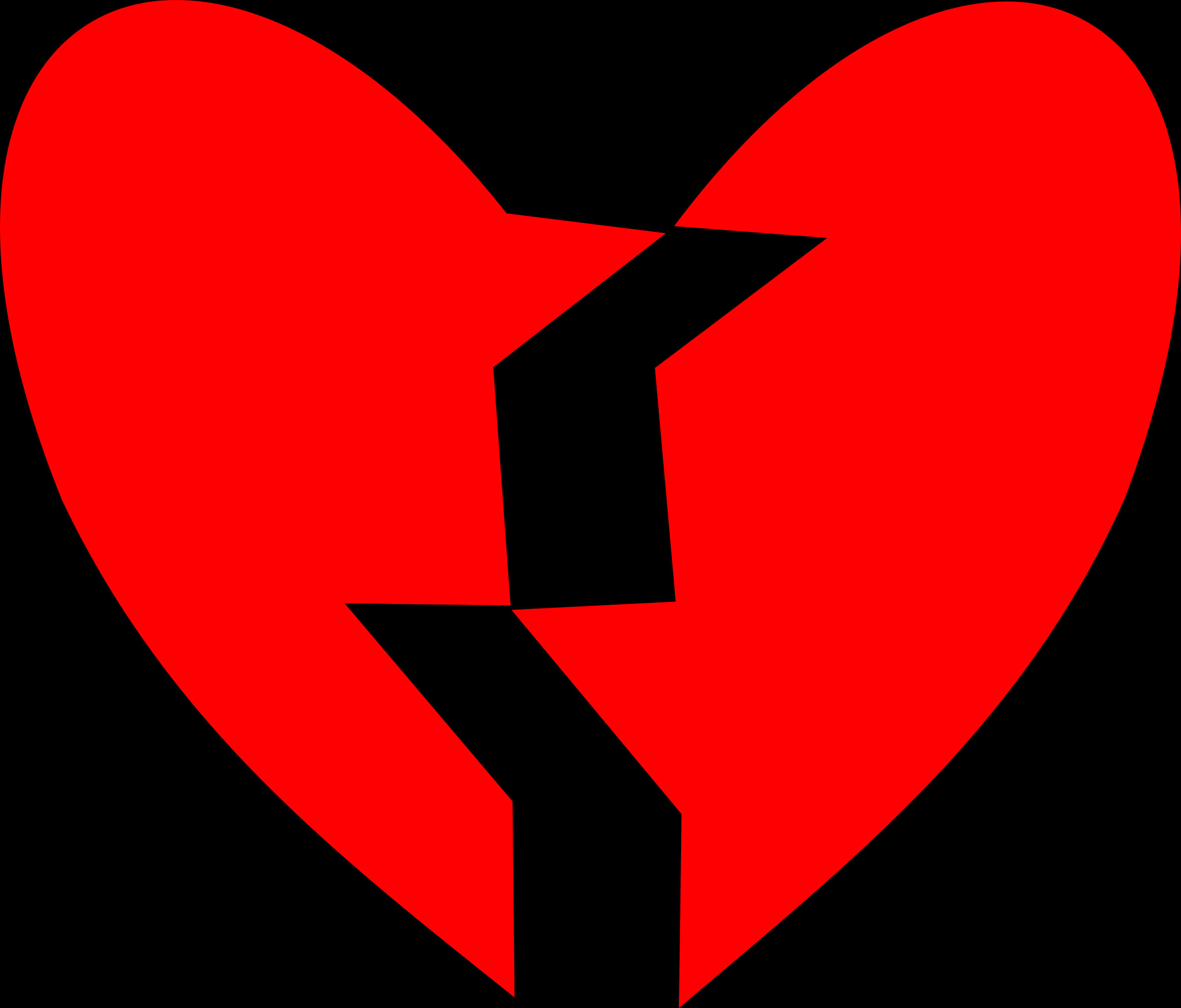 Broken Heart Graphic PNG with transparent background