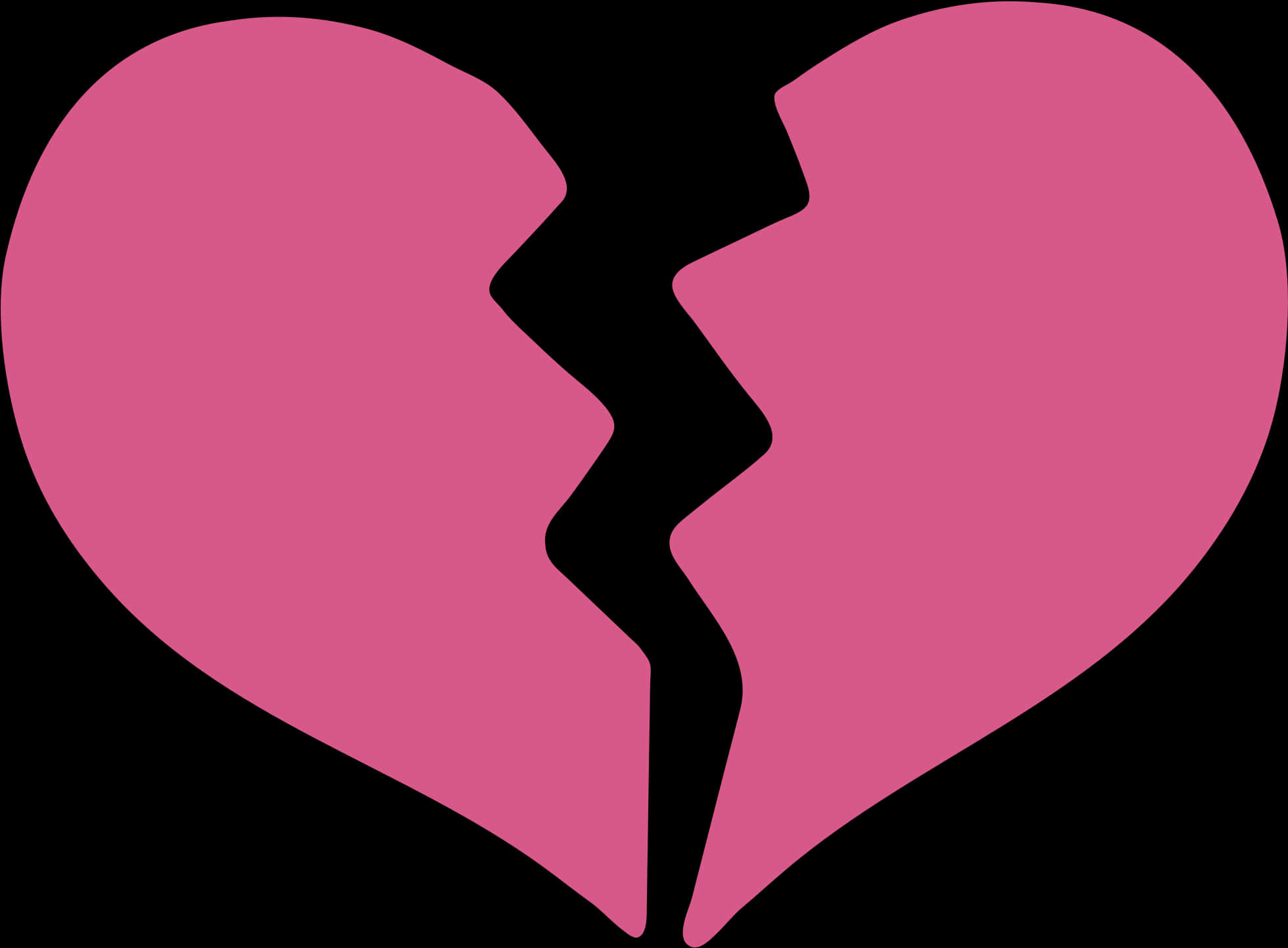 Broken Heart Icon Pink Background PNG with transparent background