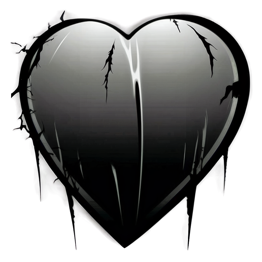 Broken Heart In Black Shadow Png 06252024