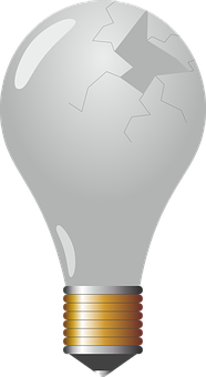 Broken Light Bulb Illustration PNG with transparent background