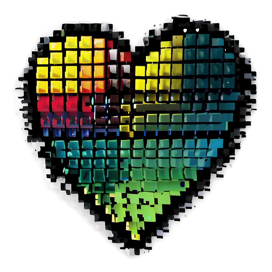 Broken Pixel Heart Png Prh96