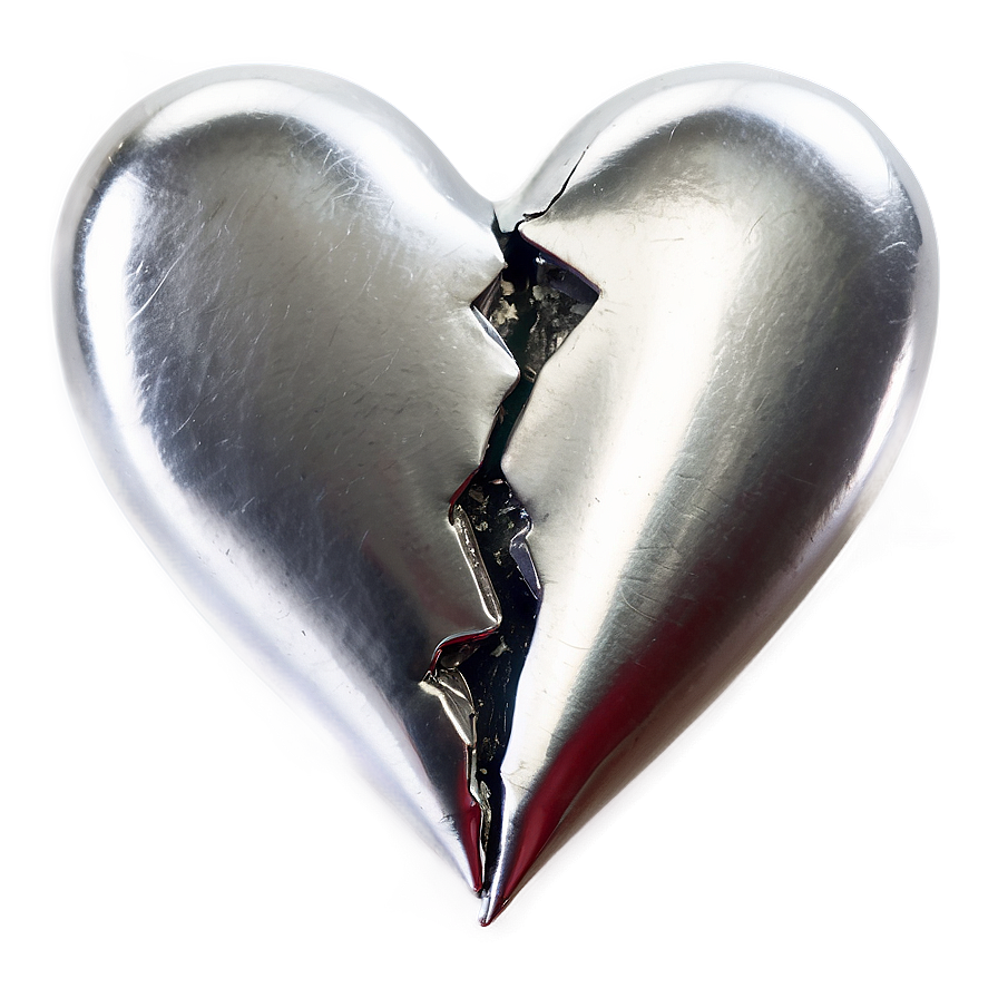 Broken Silver Heart Png 62