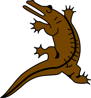 Bronze Alligator Silhouette PNG with transparent background