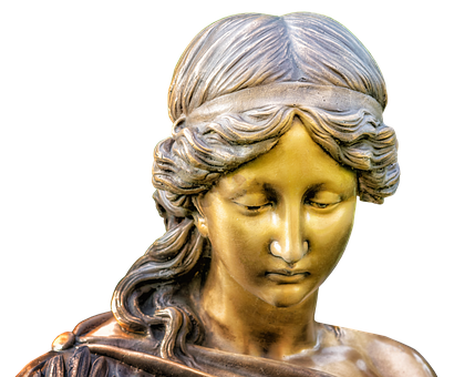 Bronze Angel Statue Portrait PNG with transparent background
