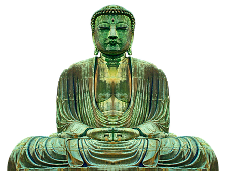 Bronze Buddha Statue PNG with transparent background