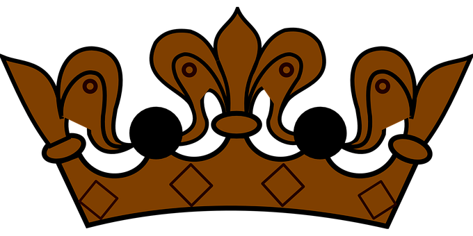 Bronze Crown Silhouette PNG with transparent background