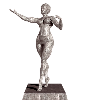 Bronze Female Statue Gesturing PNG with transparent background