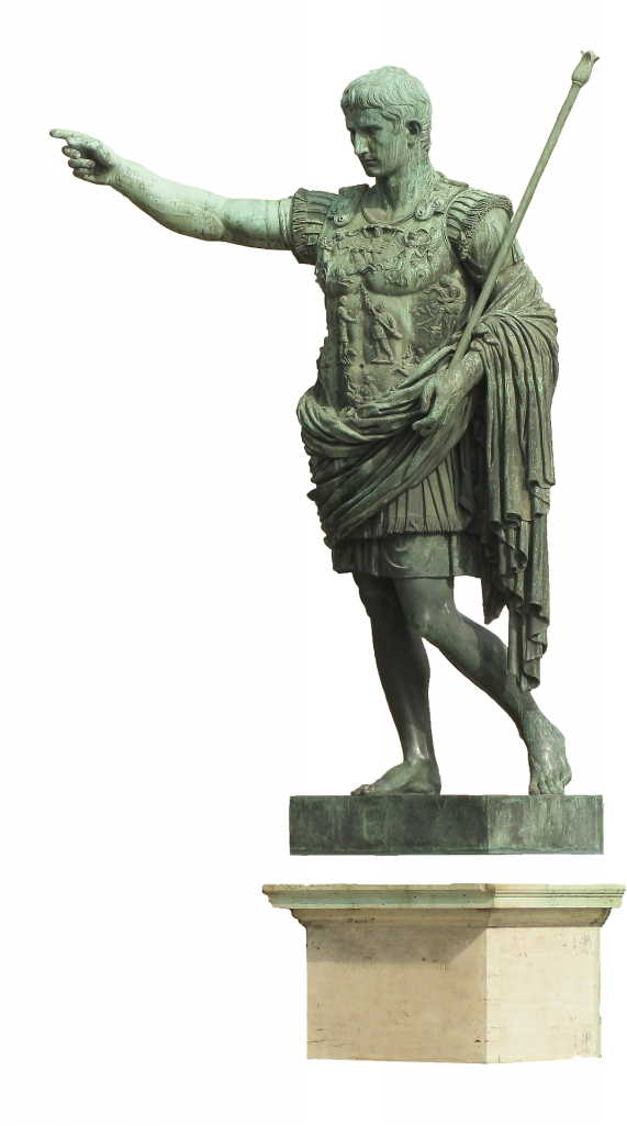 Bronze Roman Emperor Statue PNG with transparent background