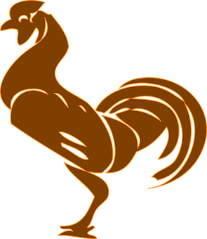 Bronze Rooster Silhouette PNG with transparent background