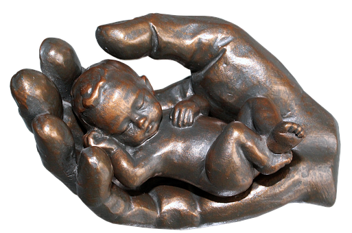 Bronze Sculpture Babyin Hands