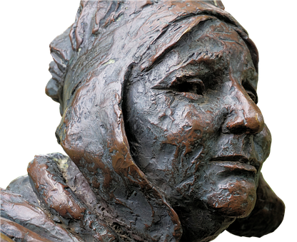 Bronze Sculpture Profile PNG with transparent background