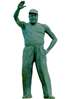 Bronze Statue Saluting Figure