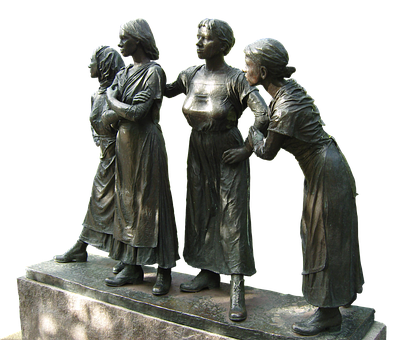 Bronze Women Statues Waiting