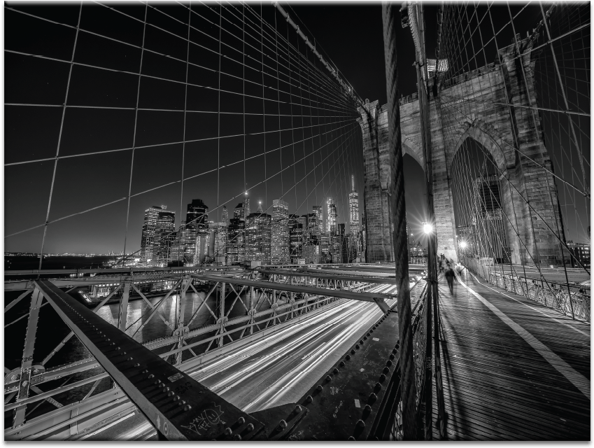 Brooklyn Bridge Nighttime Panorama