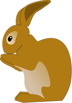 Brown Cartoon Bunny Graphic PNG with transparent background