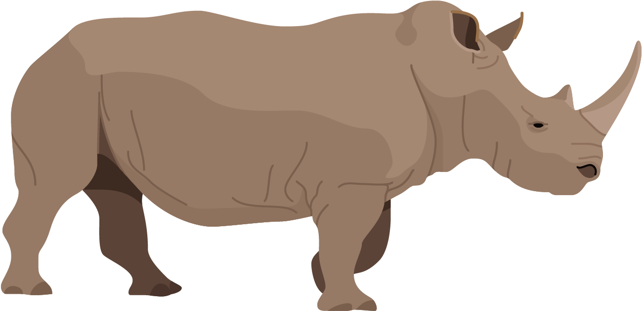 Brown Clipart Rhino - Rhino Clipart, HD Png Download PNG with transparent background
