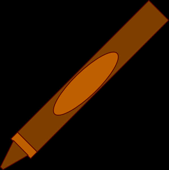 Brown Crayon Cartoon Illustration