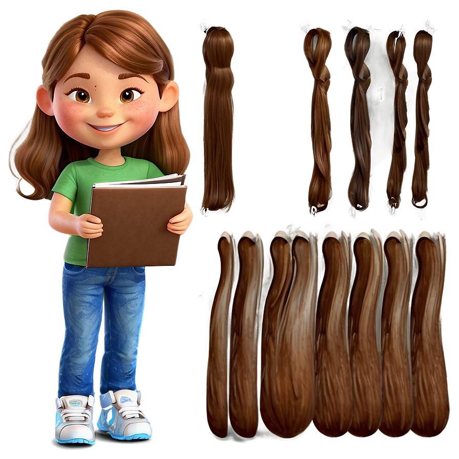 Brown Hair Cartoon Character PNG 28 PNG image with a transparent background, free high-resolution download
