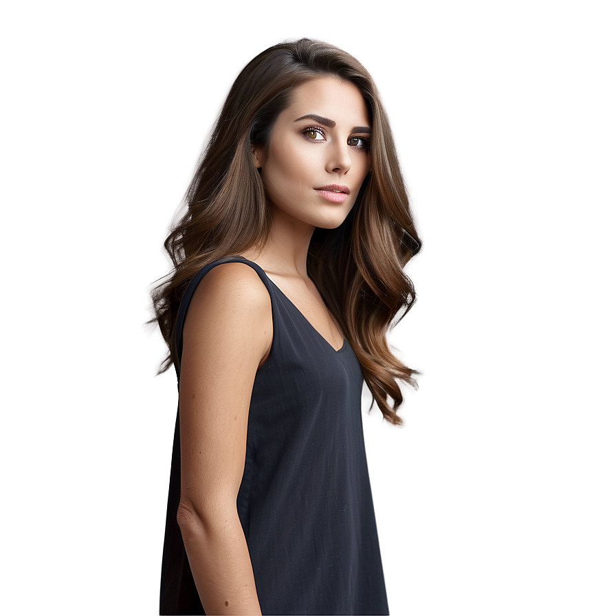 Brown Hair Female Profile PNG 05252024 PNG image with a transparent background, free high-resolution download