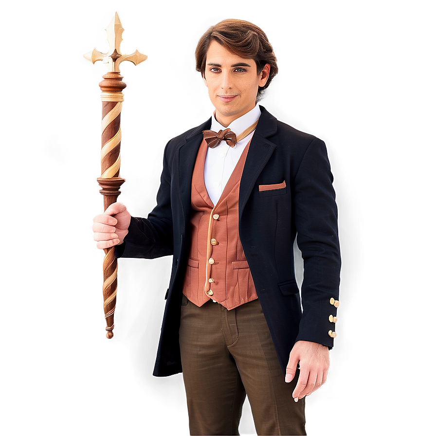 Brown Hair Magician With Wand Png Kbk35