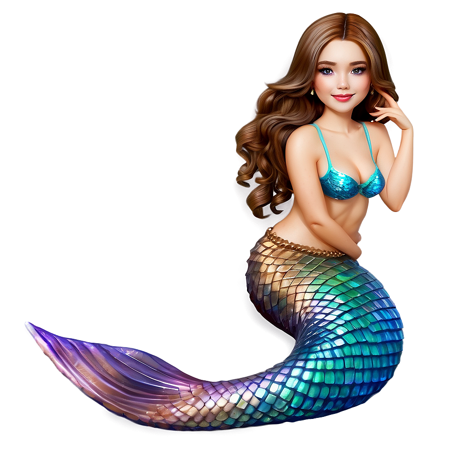 Brown Hair Mermaid Tail Png Awt56