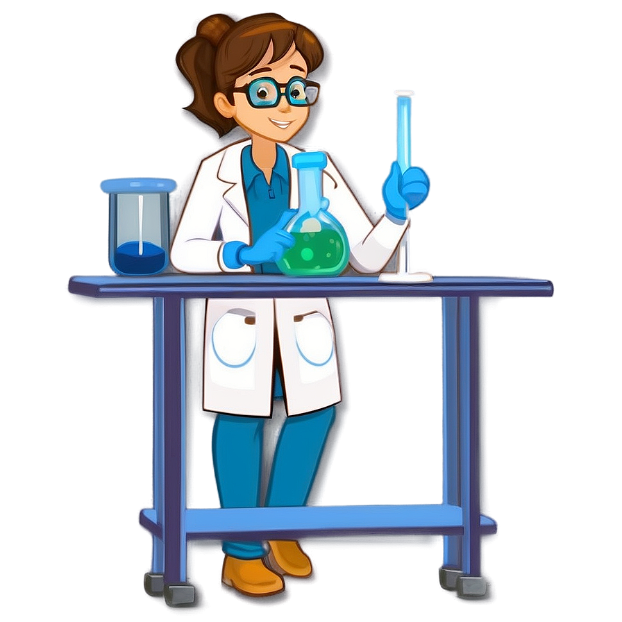 Brown Hair Scientist In Lab Png 05252024