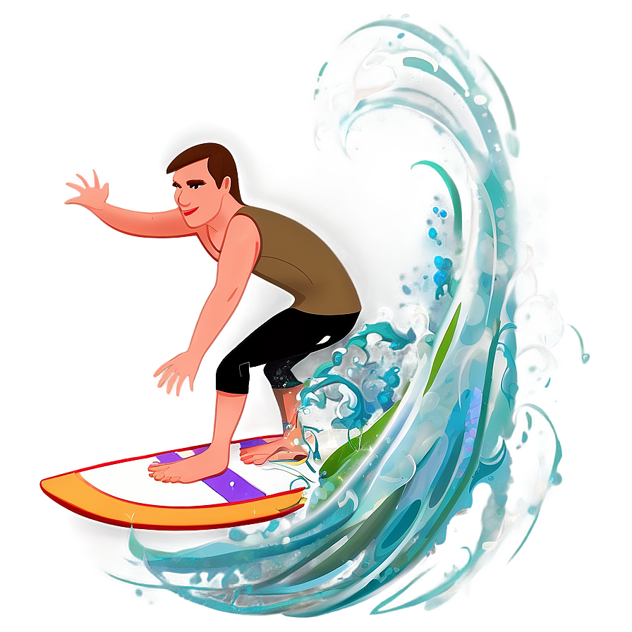 Brown Hair Surfer On Wave Png 05252024