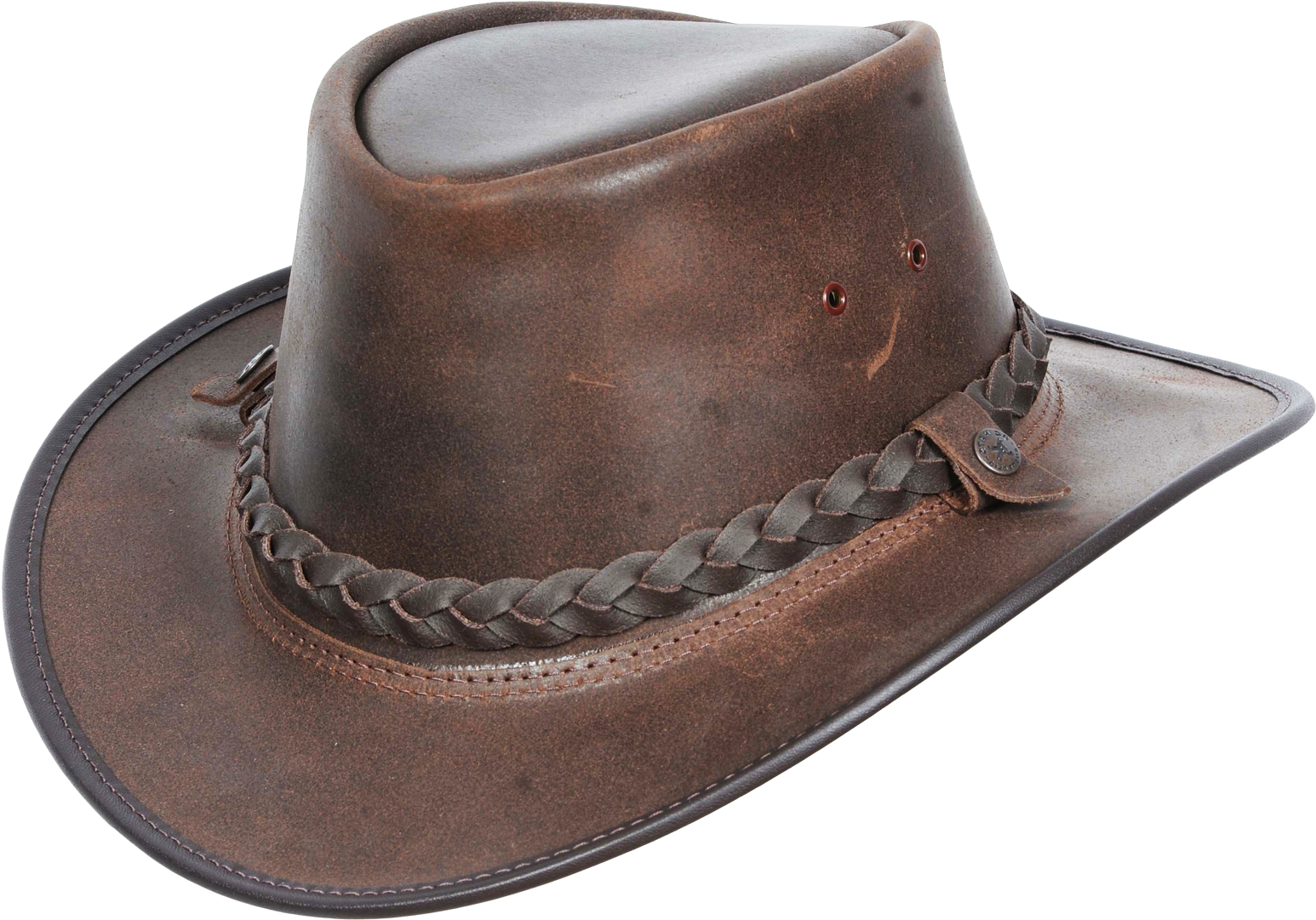 Brown Leather Cowboy Hat