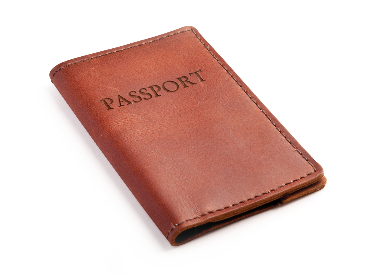 Brown Leather Passport Wallet PNG with transparent background