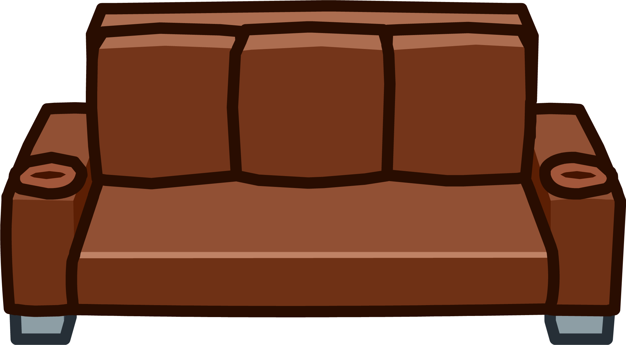 Couch Clipart Wooden Sofa - Brown Sofa Clip Art, HD Png Download PNG with transparent background