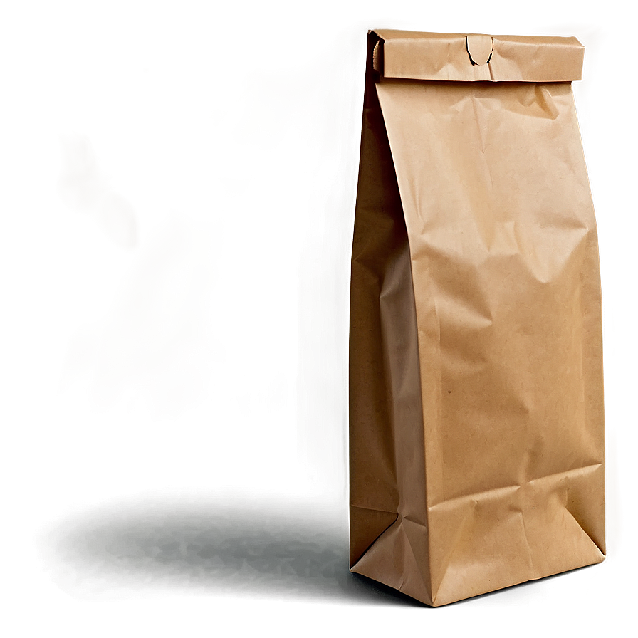 Brown Paper Bag With Closure Png 06282024