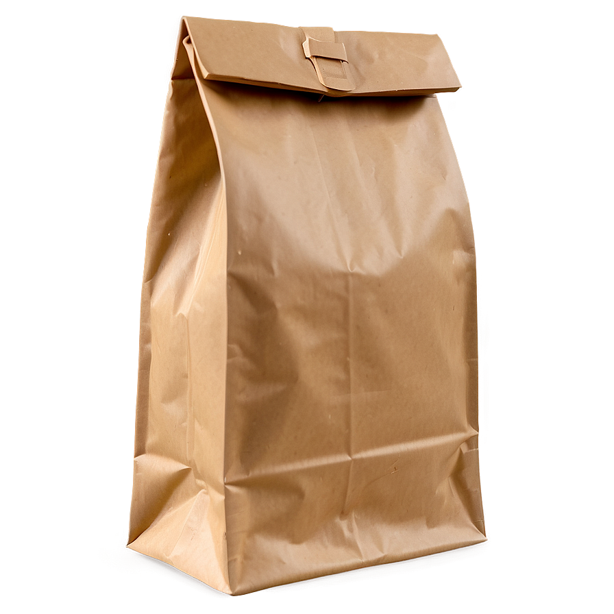 Brown Paper Bag With Closure Png Lsf