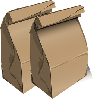 Brown Paper Bags Illustration PNG with transparent background