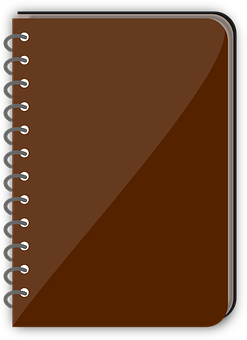 Brown Spiral Notebook Icon PNG with transparent background