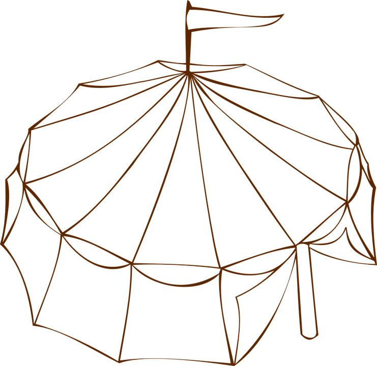 Brown Umbrella Outlineon Blue Background PNG with transparent background