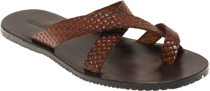 Brown Woven Leather Sandal