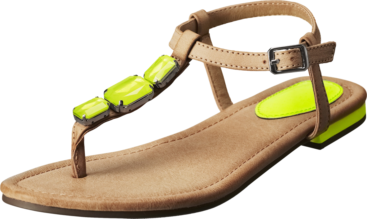 Brownand Neon Green Sandal.png