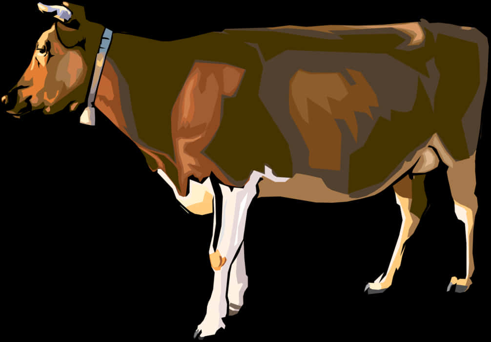 Brownand White Cow Illustration