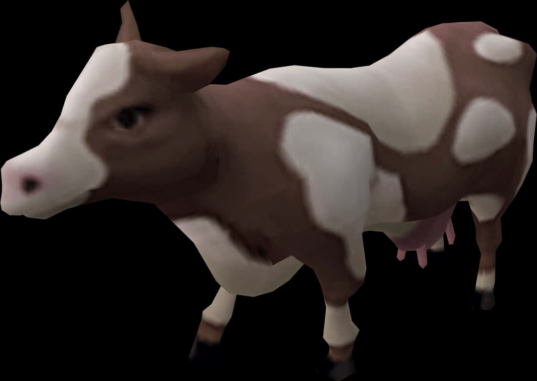 Brownand White Cow3 D Model